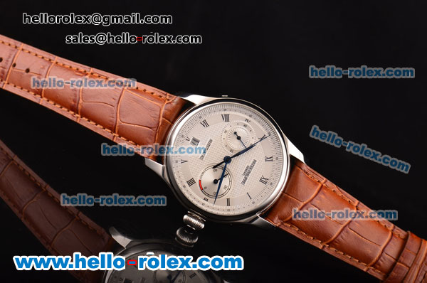 Patek Philippe Complications Asia ST22 Automatic Stainless Steel Case with Brown Leather Strap and White Dial Roman Markers - Click Image to Close